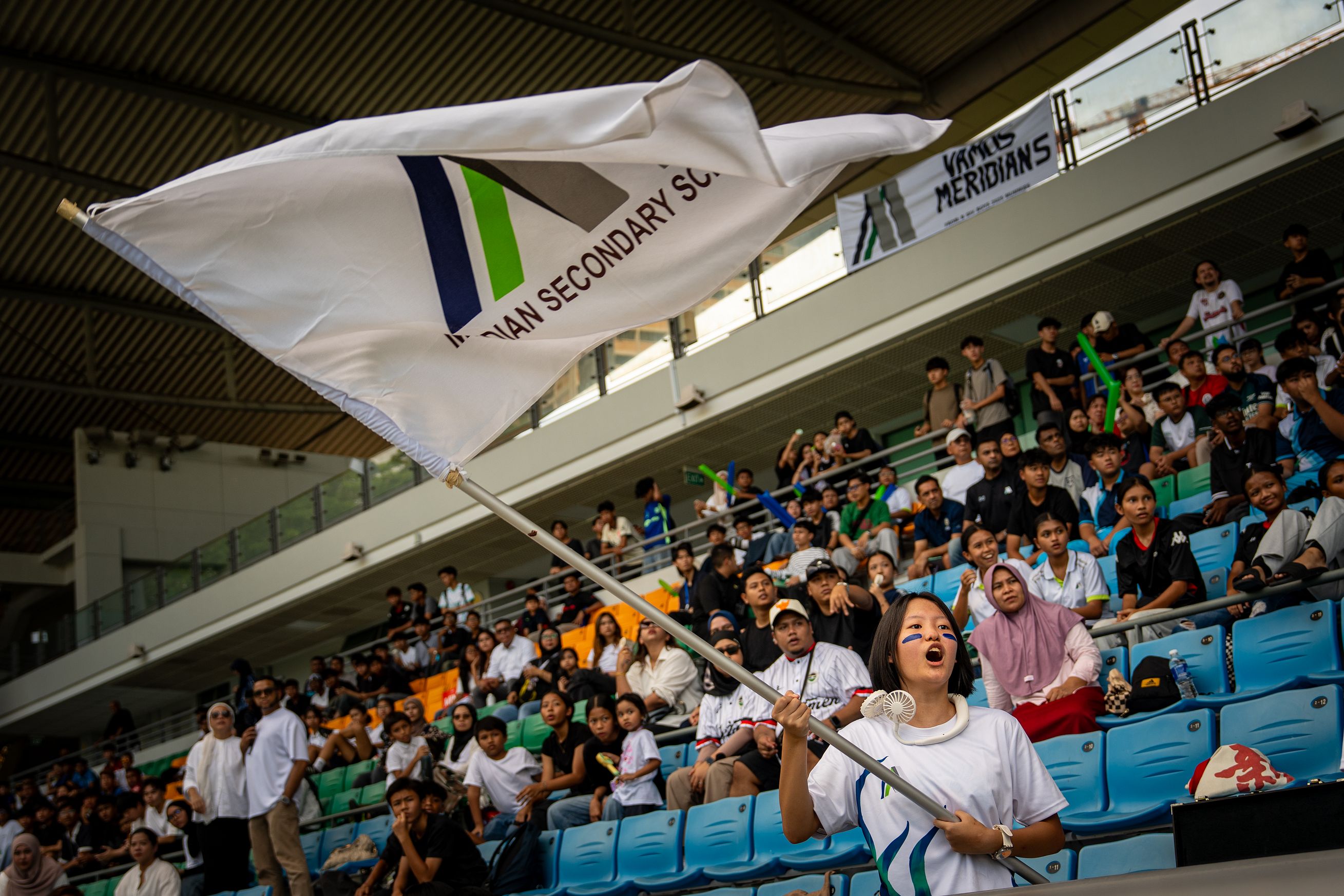 Meridians cheering at a football match